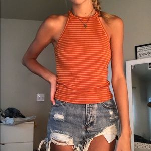 Orange striped tank